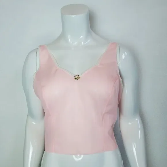Vintage 60s Deena Pink Slip Tank Top - Picture 2 of 9